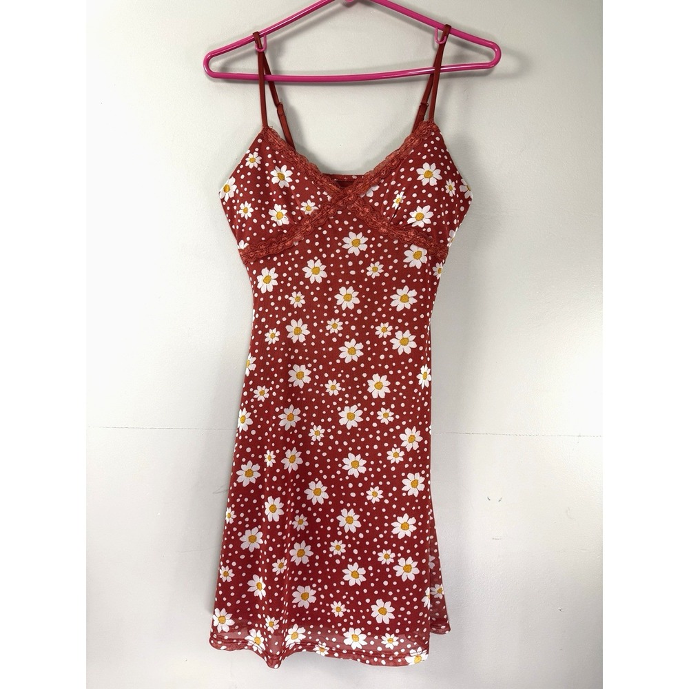 Y2K Babydoll Dress Small Mesh Daisy Lace Trim Whimsigoth Fairycore Indie Boho